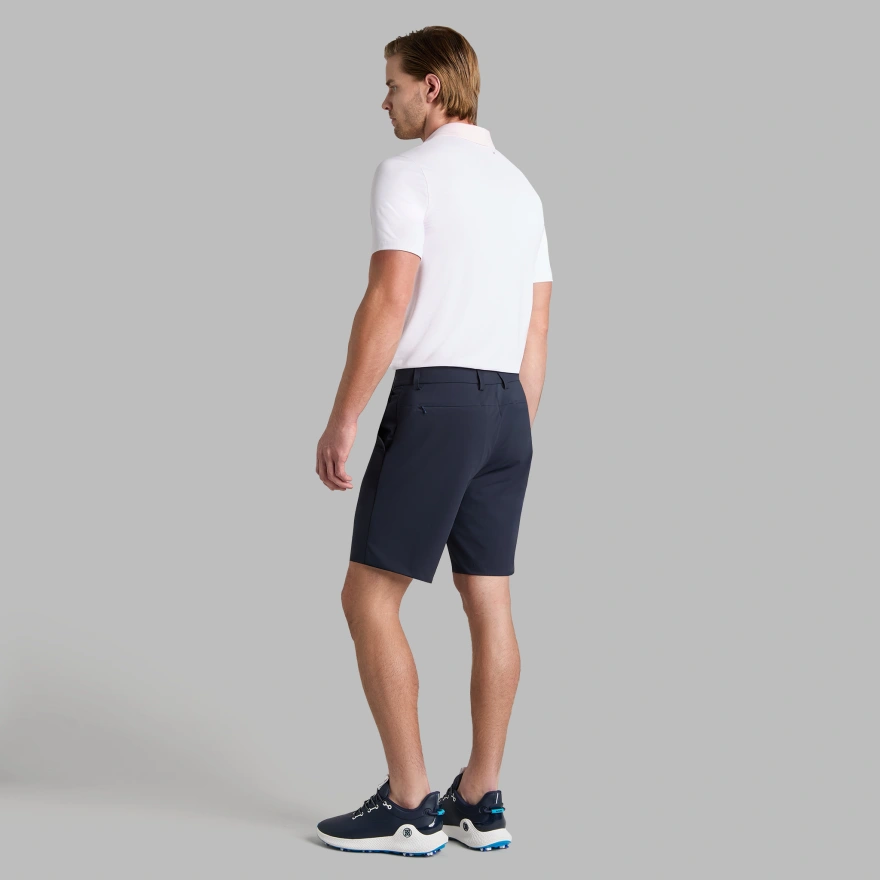 FEEDER STRIPE FINE TECH JERSEY POLO in Blush - Alternate Image 3