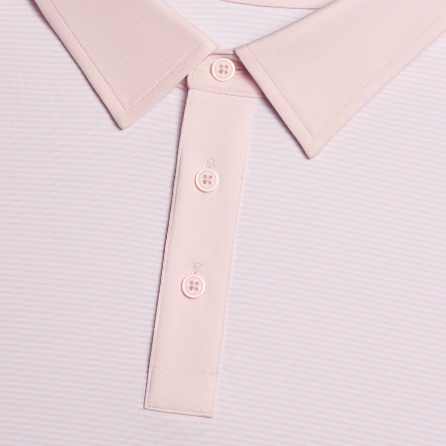 FEEDER STRIPE FINE TECH JERSEY POLO in Blush - Alternate Image 4
