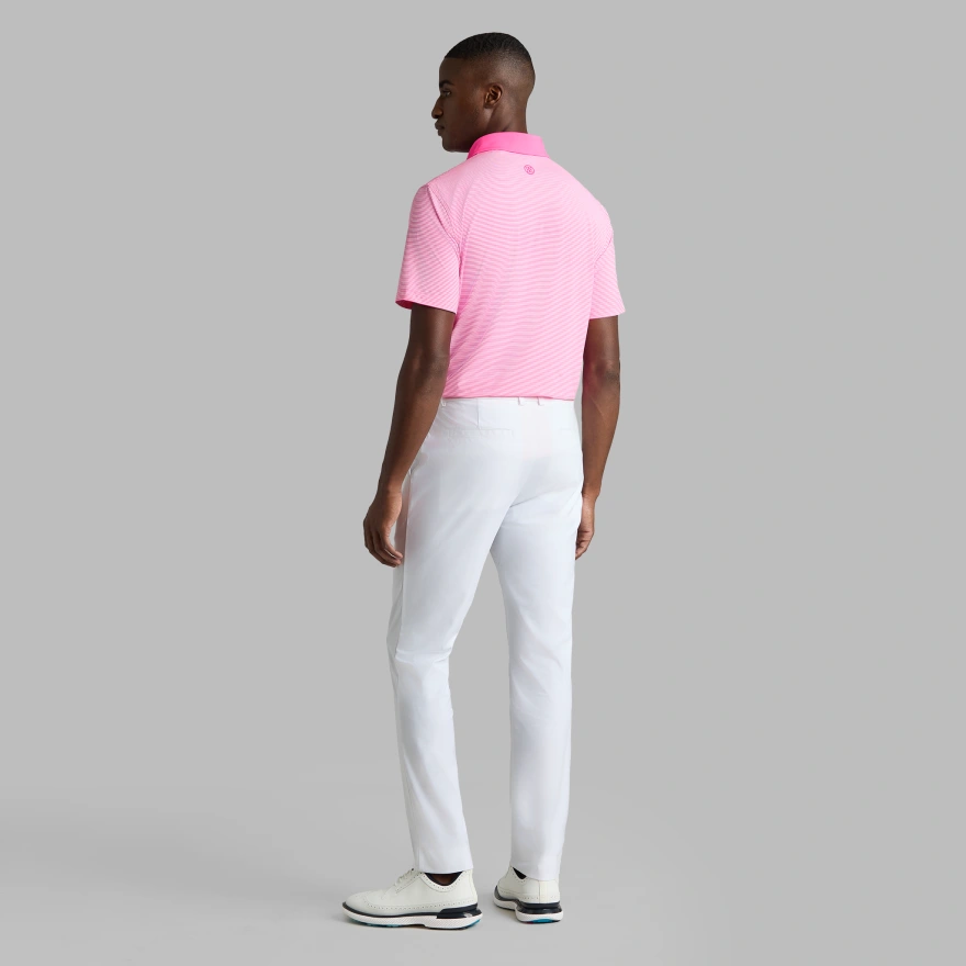 FEEDER STRIPE FINE TECH JERSEY POLO in KNOCKOUT PINK - Alternate Image 3