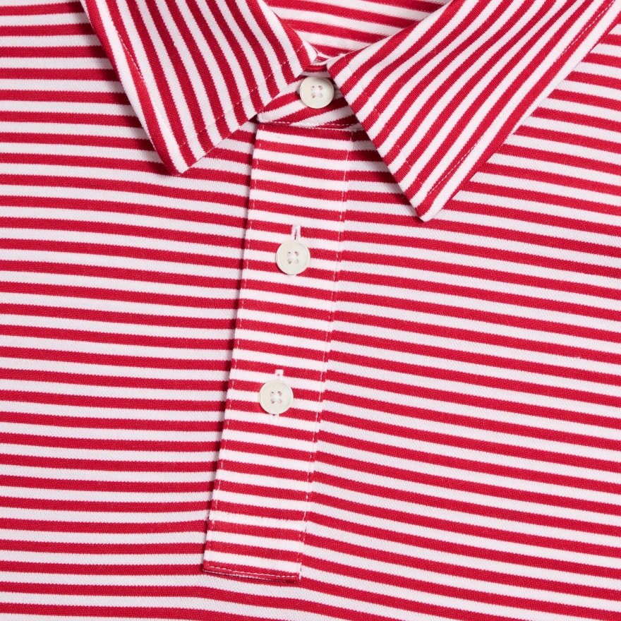 ALL PLAY STRIPE STRETCH KNIT POLO in RUBY - Alternate Image 4