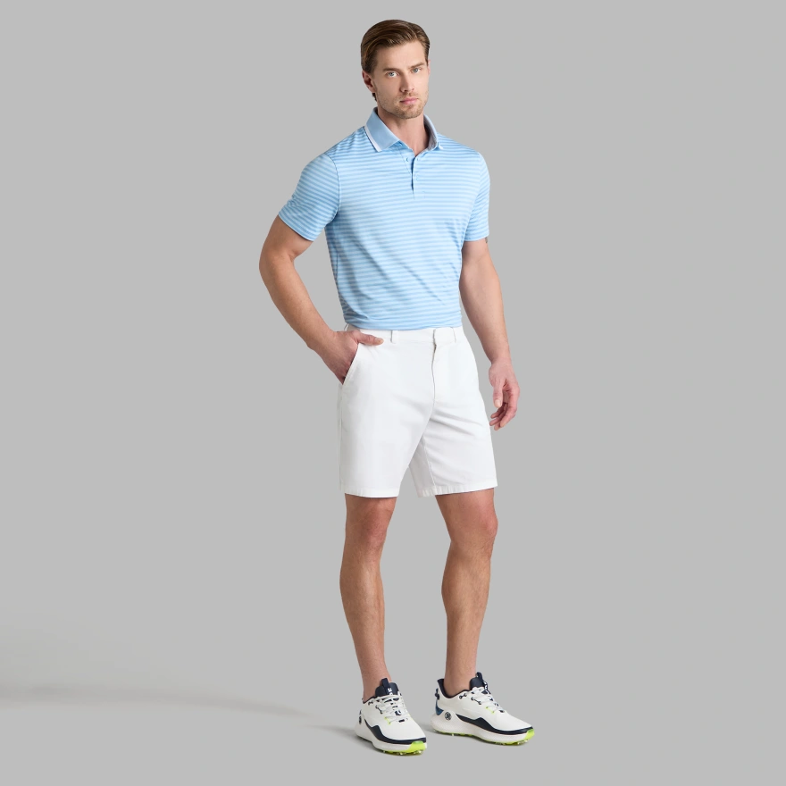 PERFORATED STRIPE JERSEY POLO in BAJA - Alternate Image 2