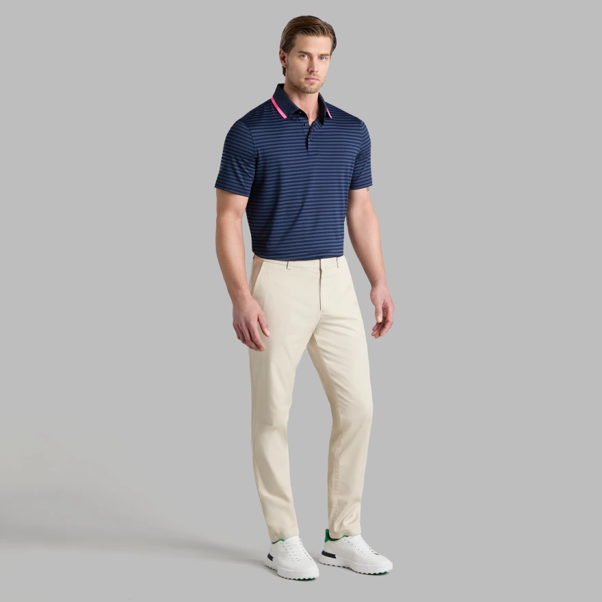 PERFORATED STRIPE JERSEY POLO in Twilight - Alternate Image 2