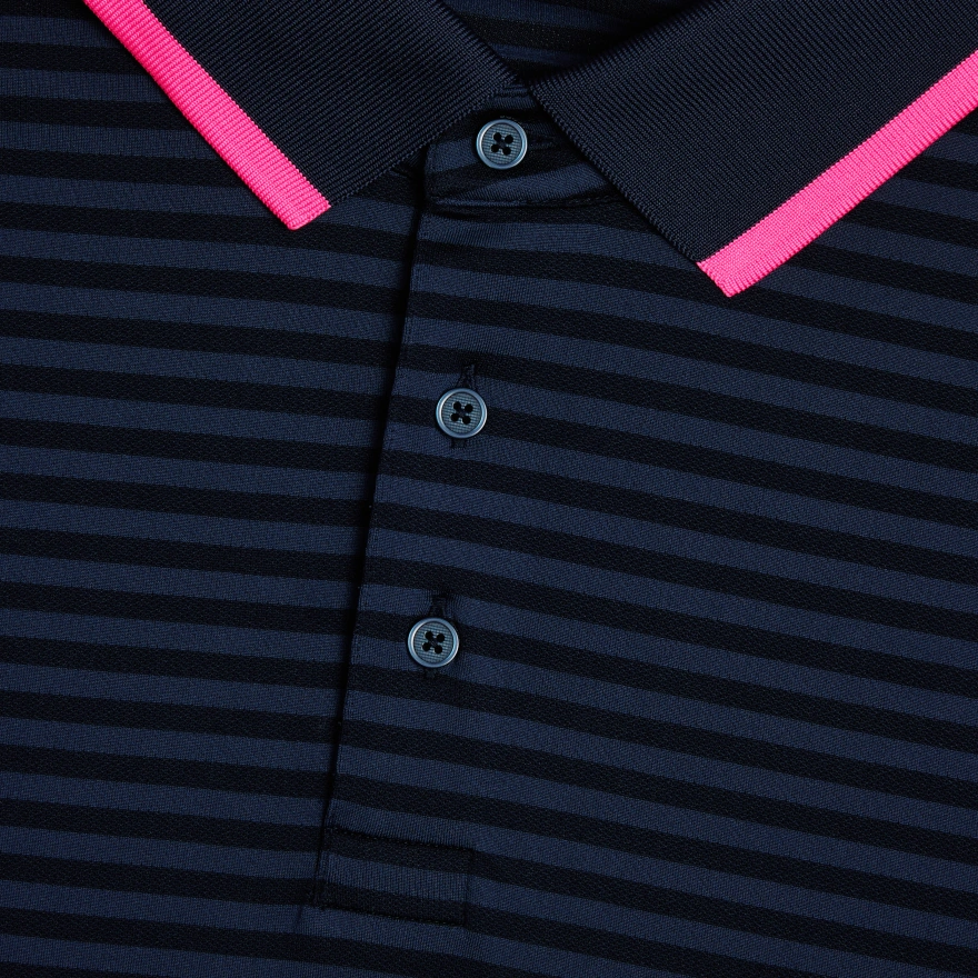 PERFORATED STRIPE JERSEY POLO in Twilight - Alternate Image 5