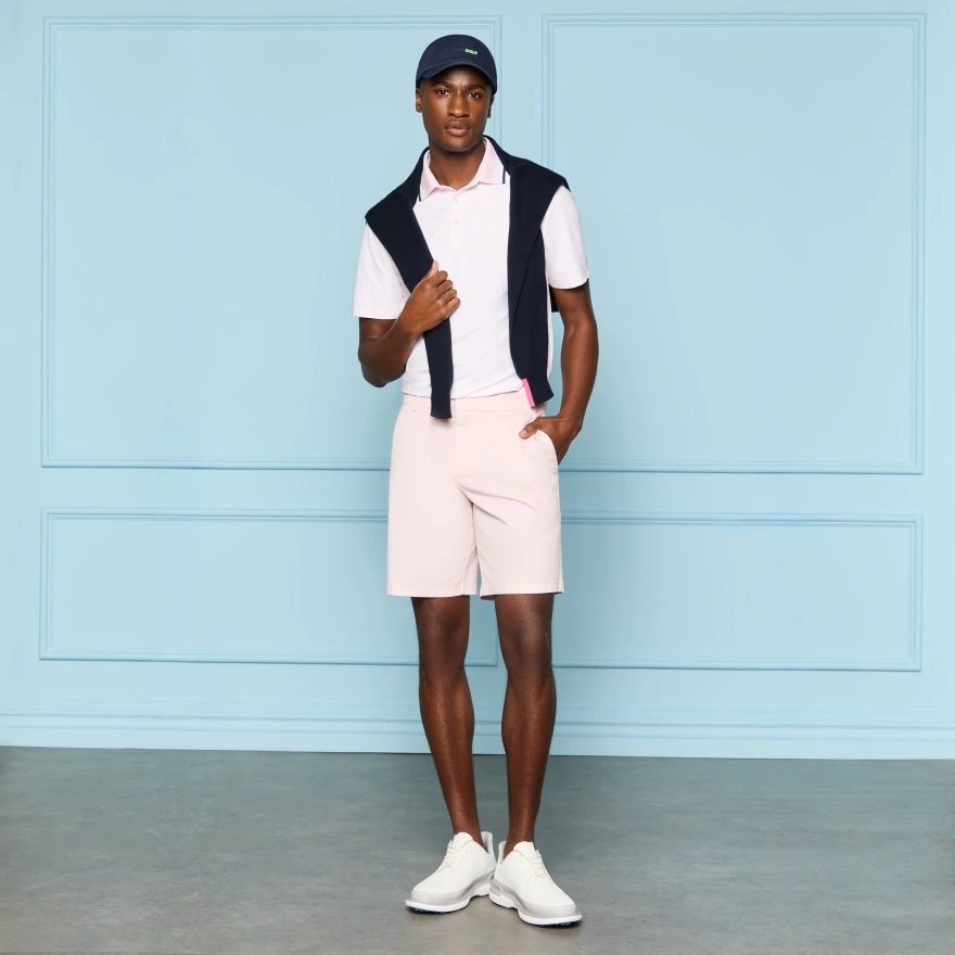 SCRIBBLE TECH JERSEY POLO in Blush - Alternate Image 1