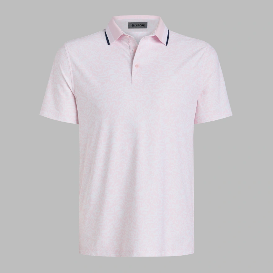 SCRIBBLE TECH JERSEY POLO in Blush