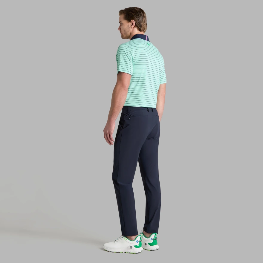 HERRINGBONE STRIPE TECH JERSEY POLO in Clover - Alternate Image 3