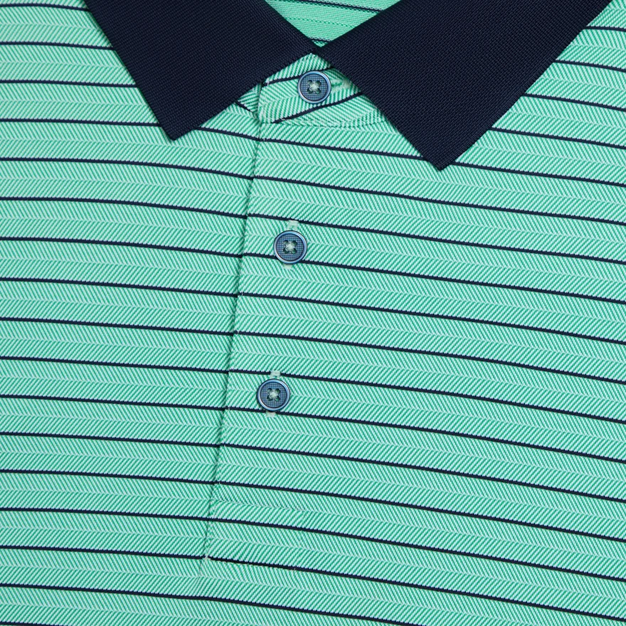 HERRINGBONE STRIPE TECH JERSEY POLO in Clover - Alternate Image 5