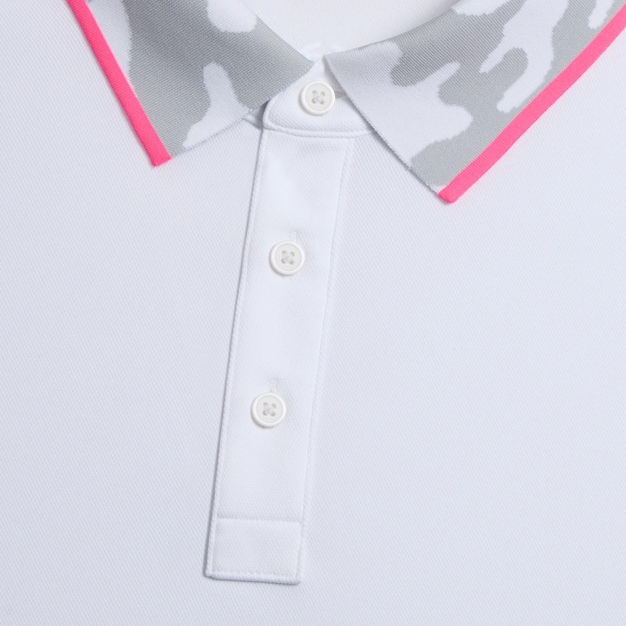 CAMO COLLAR PERFORMANCE PIQU&Eacute; POLO in Snow - Alternate Image 4