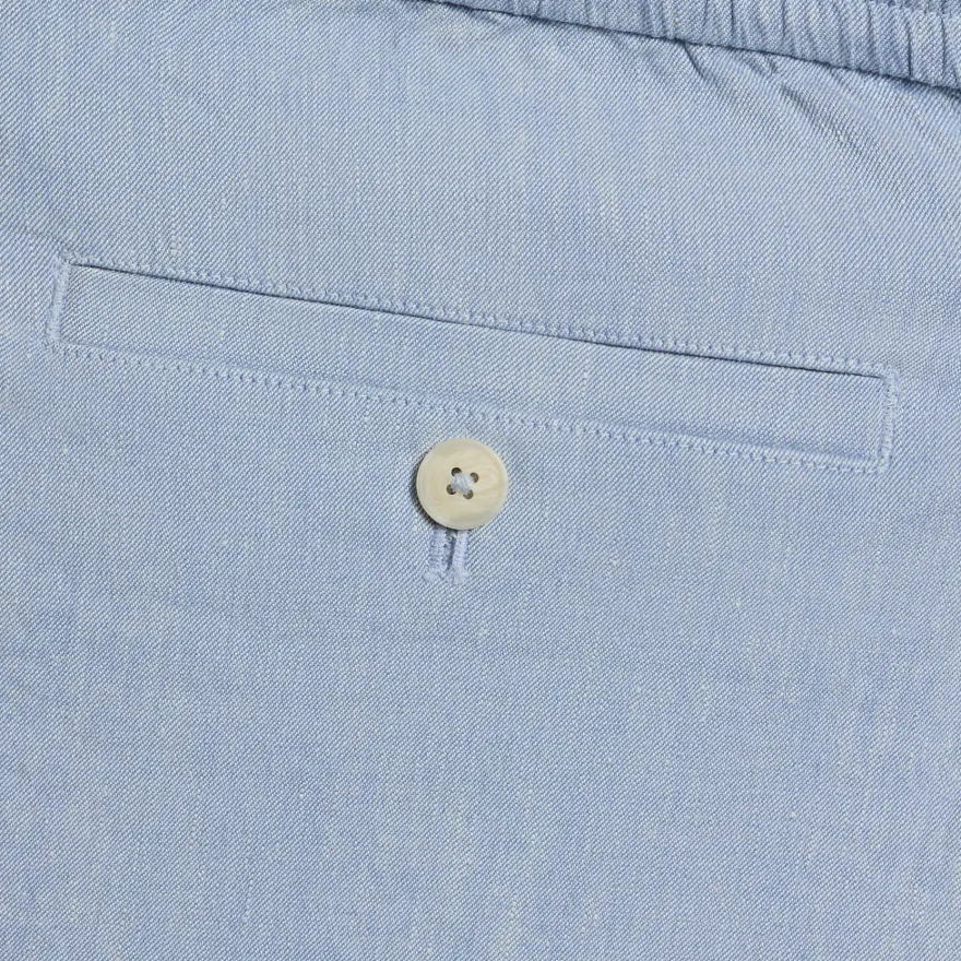 LTD RELEASE BEACHSIDE LINEN DRAWSTRING SHORT in DENIM - Alternate Image 4