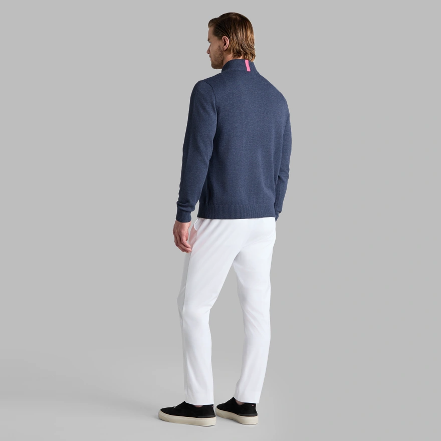 COOLING COTTON 1/4 ZIP SWEATER in HAZE MELANGE - Alternate Image 3