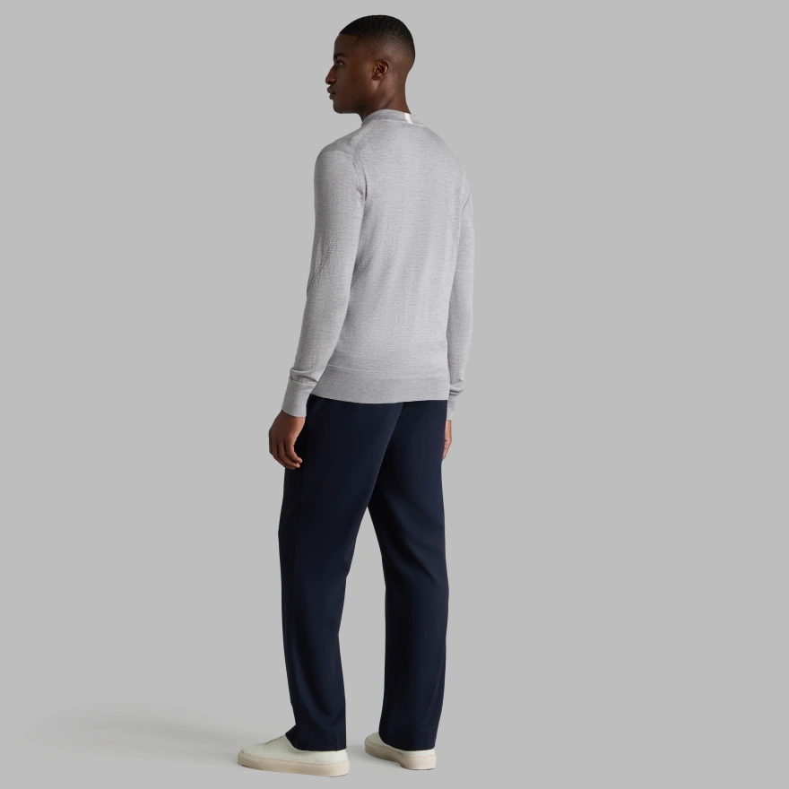LTD RELEASE MERINO WOOL KNIT CARDIGAN in NIMBUS MELANGE - Alternate Image 3