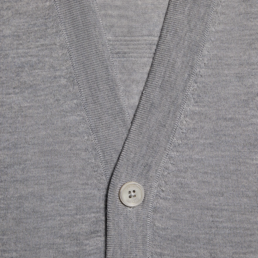 LTD RELEASE MERINO WOOL KNIT CARDIGAN in NIMBUS MELANGE - Alternate Image 4