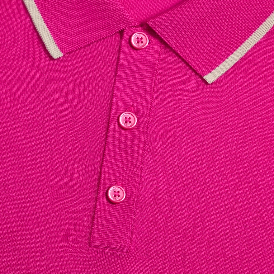 LTD RELEASE MERINO WOOL KNIT JUMPER POLO in KNOCKOUT PINK - Alternate Image 4