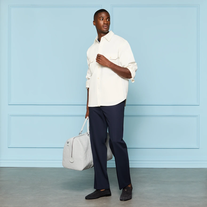 LTD RELEASE STRETCH DRILL OVERSHIRT in Snow - Alternate Image 1