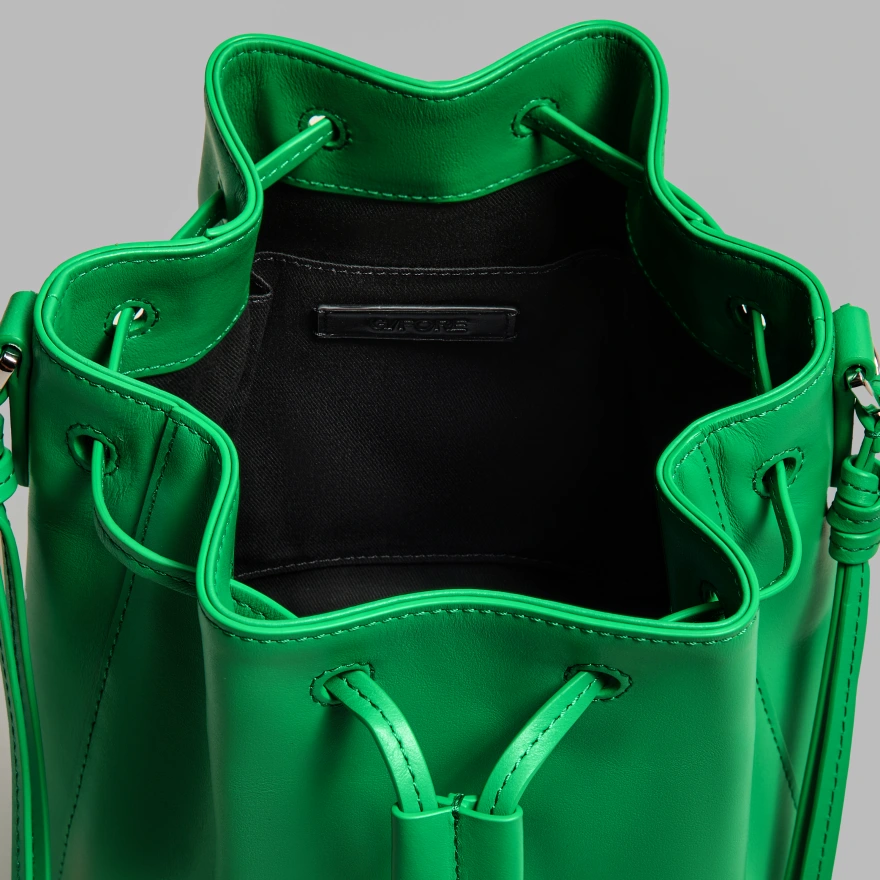 LEATHER CART BUCKET BAG in Clover - Alternate Image 4