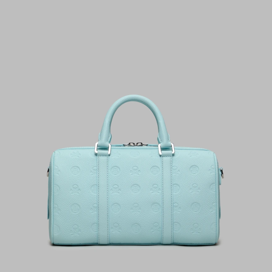 EMBOSSED SKULL & TEES LEATHER MINI DUFFEL CART BAG in DAYBREAK