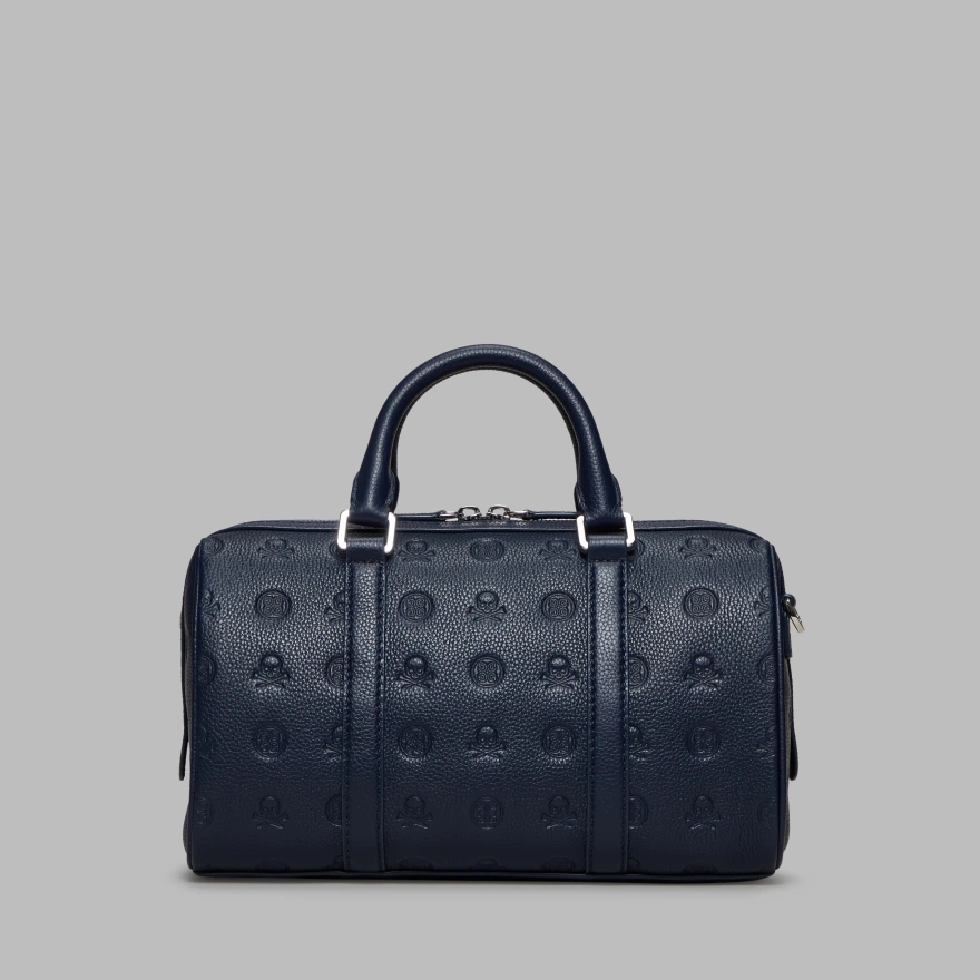 EMBOSSED SKULL & TEES LEATHER MINI DUFFEL CART BAG | WOMEN'S BAGS