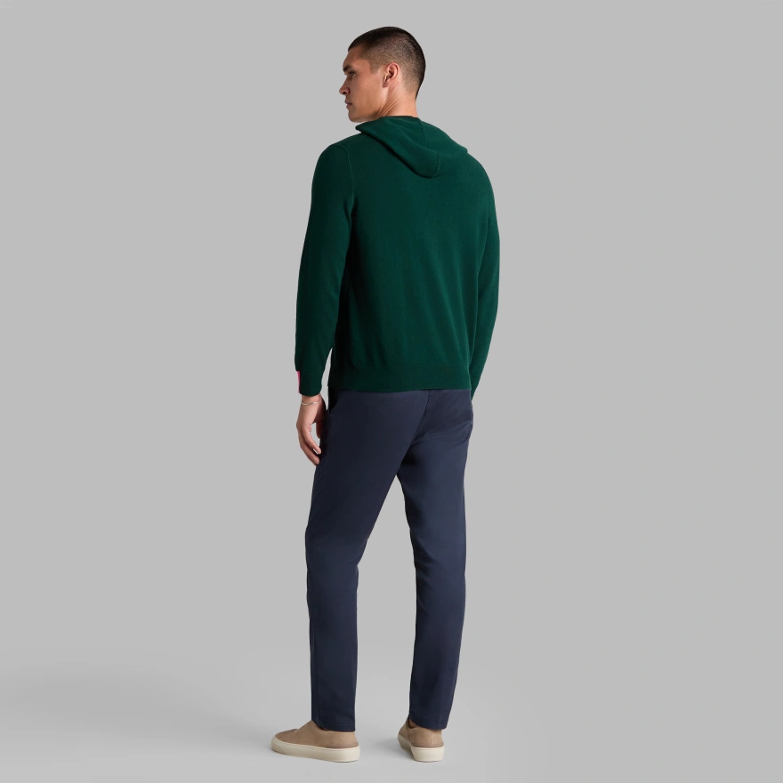 CASHMERE HOODED SWEATER in CYPRESS GREEN - Alternate Image 3