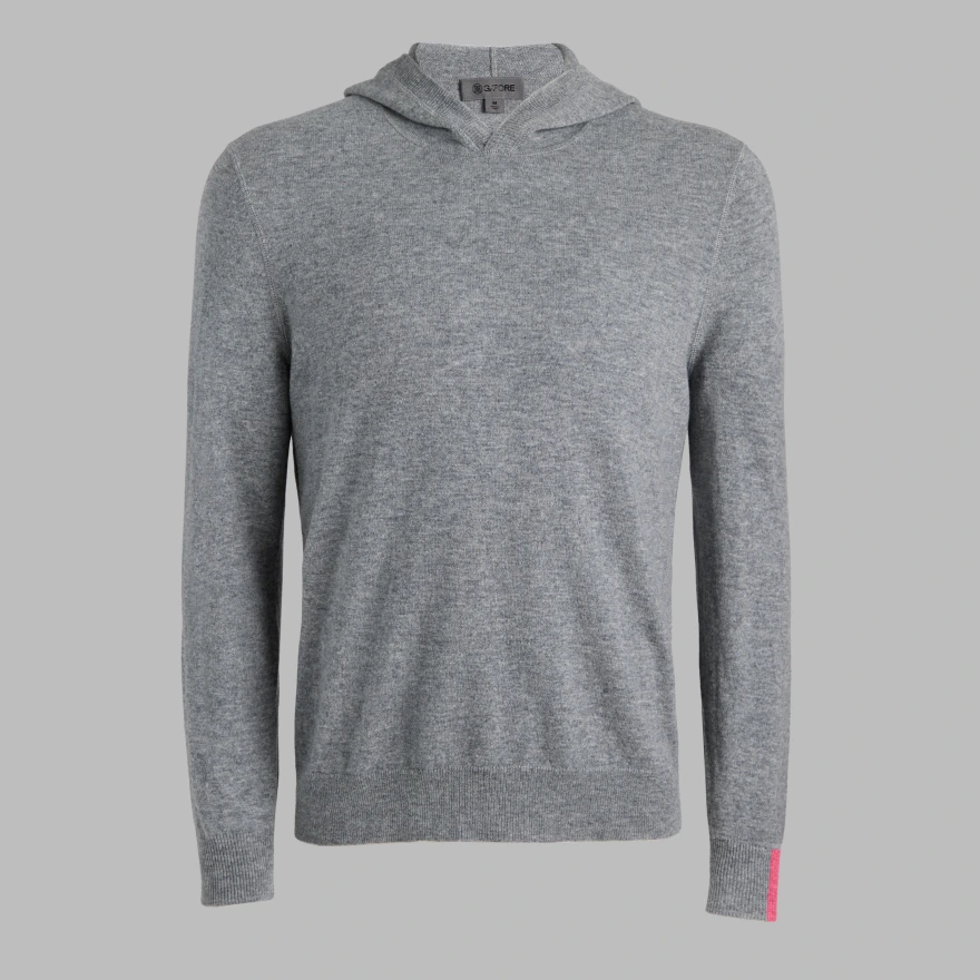 CASHMERE HOODED SWEATER in NIMBUS MELANGE - Alternate Image 7