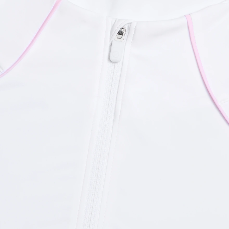 SUN SHIELD SILKY TECH NYLON QUARTER ZIP PULLOVER in Snow / Blush - Alternate Image 4