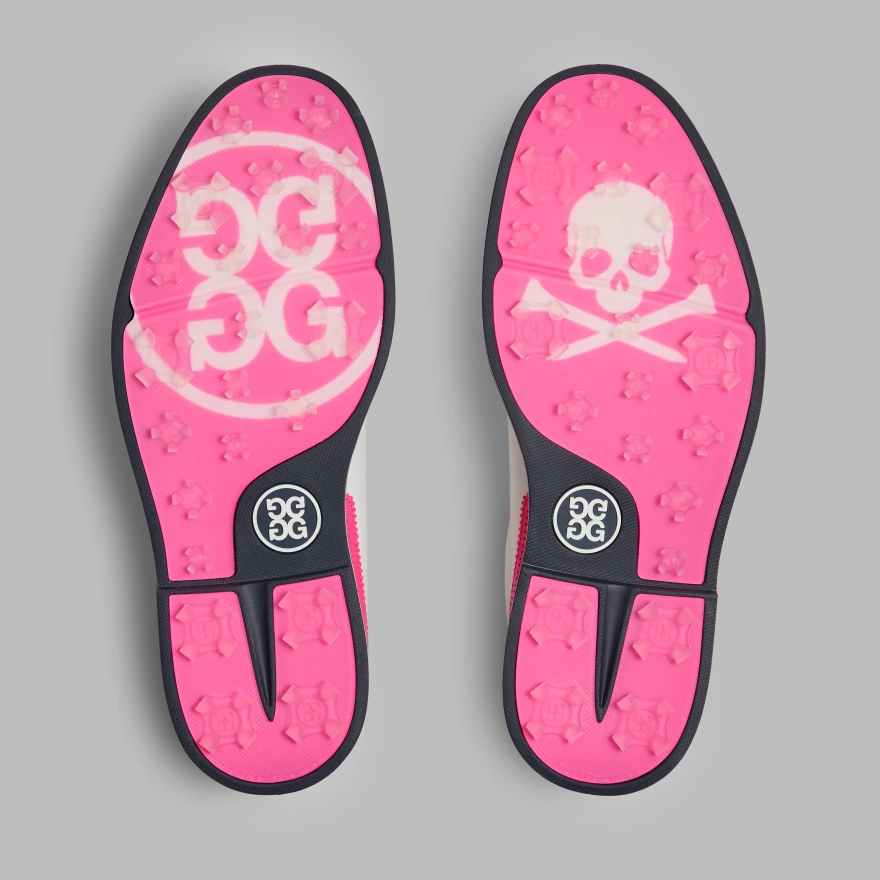 MEN'S GALLIVANTER LEATHER BROGUE GOLF SHOE in SNOW / KNOCKOUT PINK - Alternate Image 3