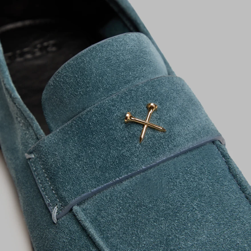 MEN'S METAL TEES SUEDE FLEX LOAFER in SEAFOAM - Alternate Image 1