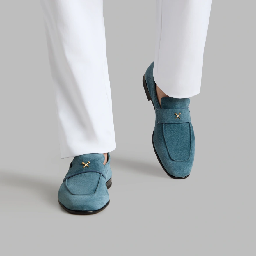 MEN'S METAL TEES SUEDE FLEX LOAFER in SEAFOAM - Alternate Image 5