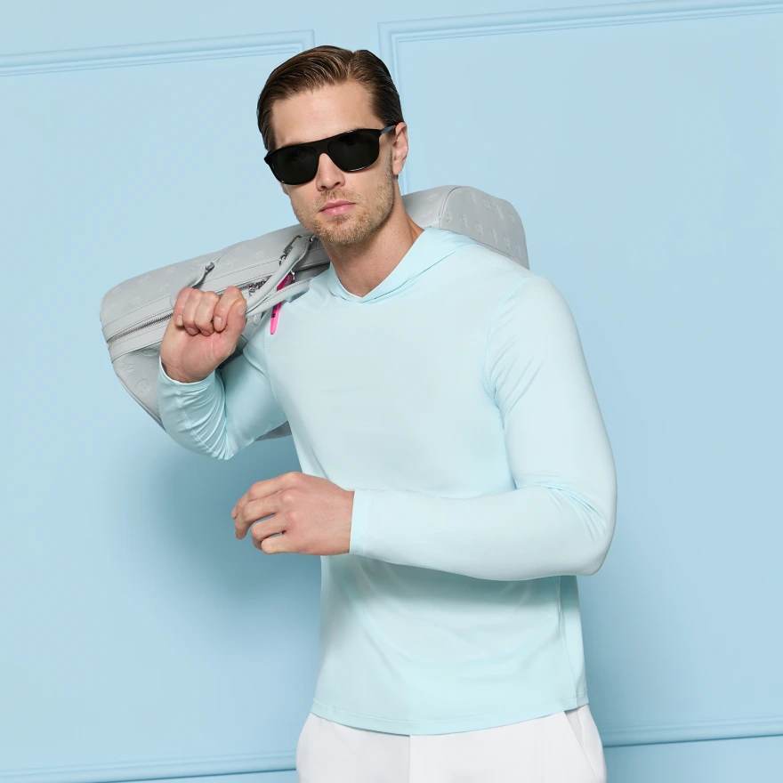 M&Eacute;LANGE ICE NYLON HOODIE in DAYBREAK MELANGE - Alternate Image 1