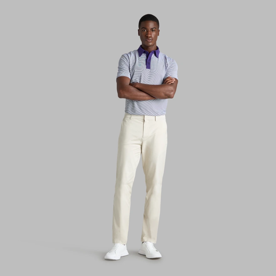 FEEDER STRIPE FINE TECH JERSEY POLO in Wisteria - Alternate Image 2