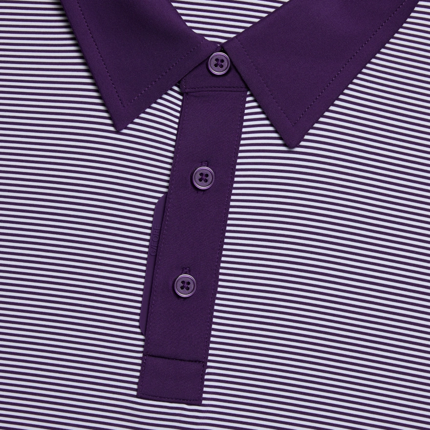 FEEDER STRIPE FINE TECH JERSEY POLO in Wisteria - Alternate Image 4