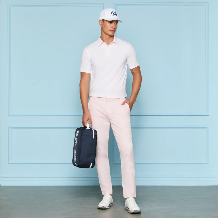 FINE STRETCH JACQUARD POLO in Blush - Alternate Image 1