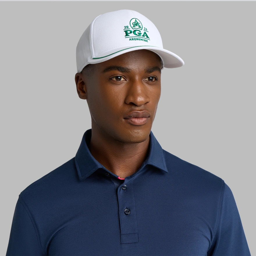 2026 PGA OFFICIAL LOGO SOUTACHE HAT in SNOW / GREEN - Alternate Image 2