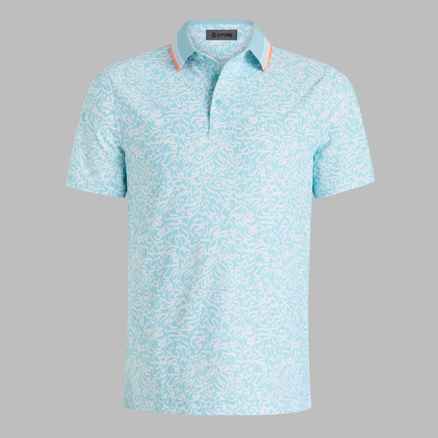 SCRIBBLE TECH JERSEY POLO in CENOTE