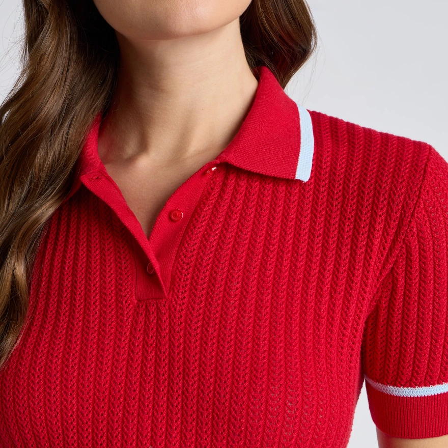 SUMMER FRIDAY TEXTURED KNIT POLO | WOMEN'S POLO SHIRTS | G/FORE