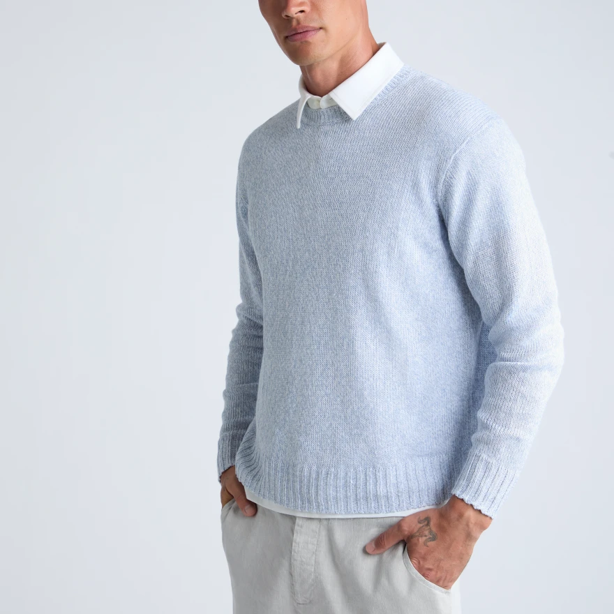 LTD RELEASE GULF LINEN CREWNECK SWEATER in BAJA - Alternate Image 4