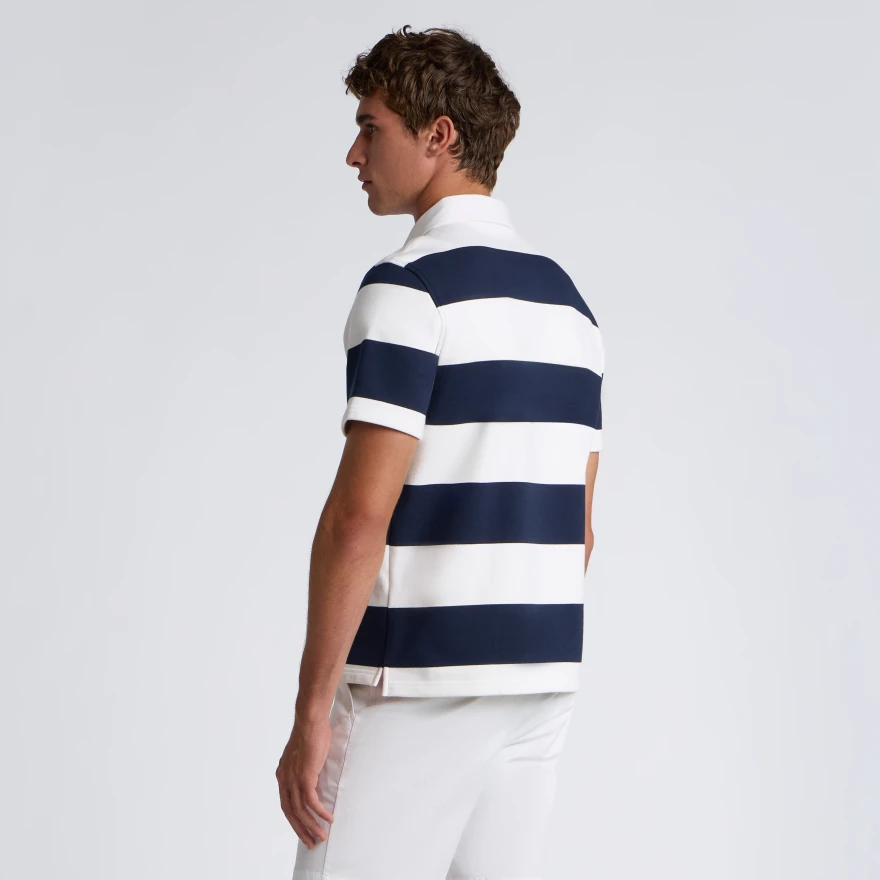 YARN DYE FRENCH TERRY RUGBY POLO in Twilight / Snow - Alternate Image 3