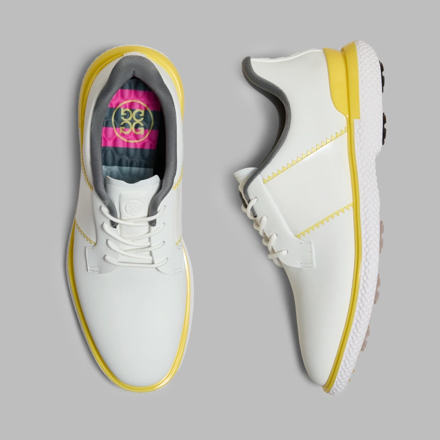 WOMEN'S GALLIVAN2R SIDE STRIPE KILTIE GOLF SHOE in SNOW/CANARY - Alternate Image 2