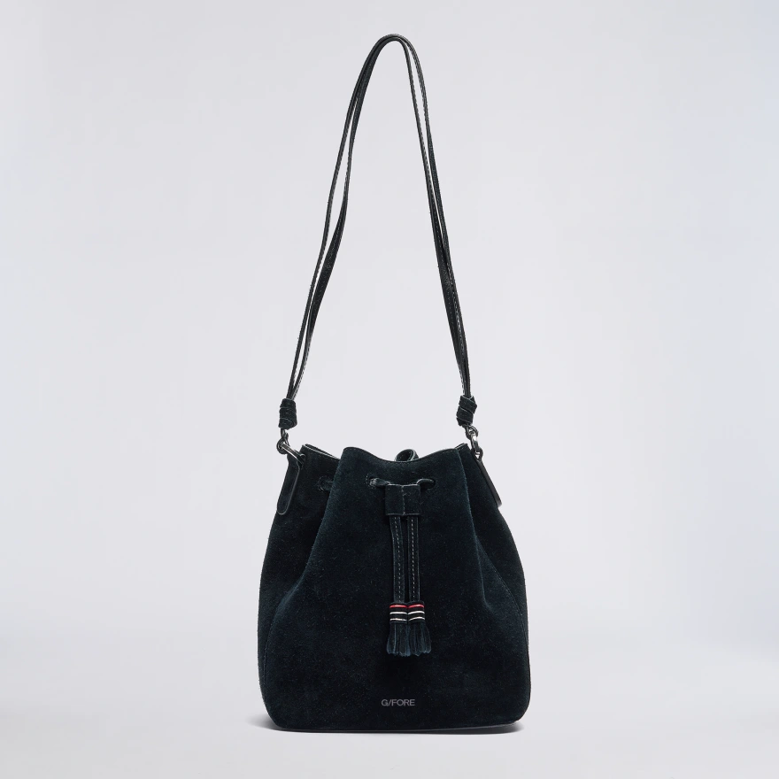 SUEDE CART BUCKET BAG in Onyx - Alternate Image 1
