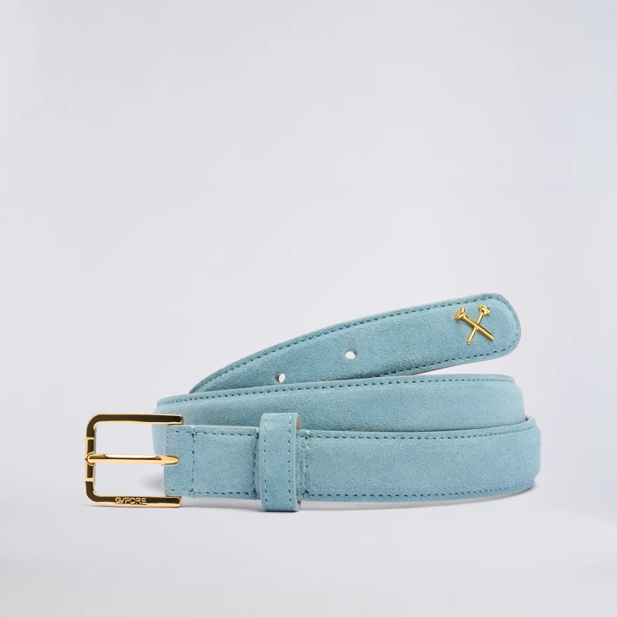 WOMEN'S METAL TEES SUEDE BELT in SEAFOAM