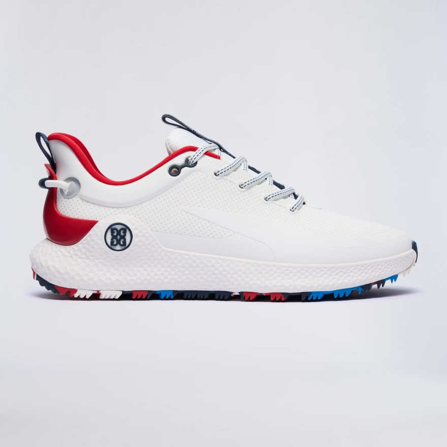 MEN'S MG4+ O2 PERFORATED GOLF SHOE in SNOW / CLASSIC RED - Alternate Image 2