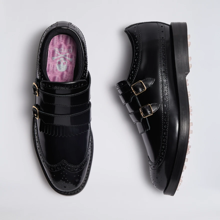 WOMEN'S LTD RELEASE GALLIVANTER LEATHER MONK STRAP LUXE SOLE GOLF SHOE in Onyx