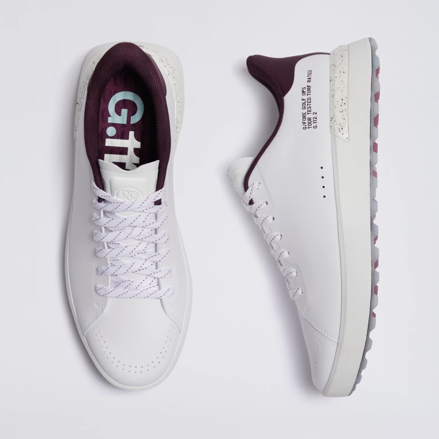 MEN'S G.112 GOLF SHOE in SNOW / DARK PLUM