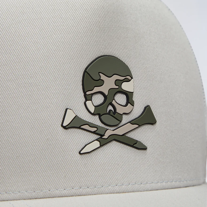 CAMO SKULL & TEES TALL TRUCKER HAT in PUMICE - Alternate Image 1