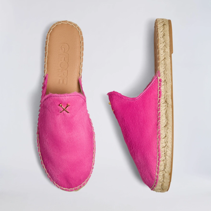 WOMEN'S METAL TEES PONY HAIR ESPADRILLE in KNOCKOUT PINK - Alternate Image 2