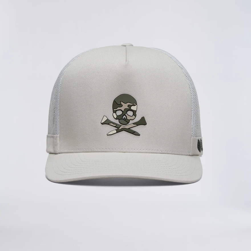 CAMO SKULL & TEES TALL TRUCKER HAT in PUMICE - Alternate Image 8