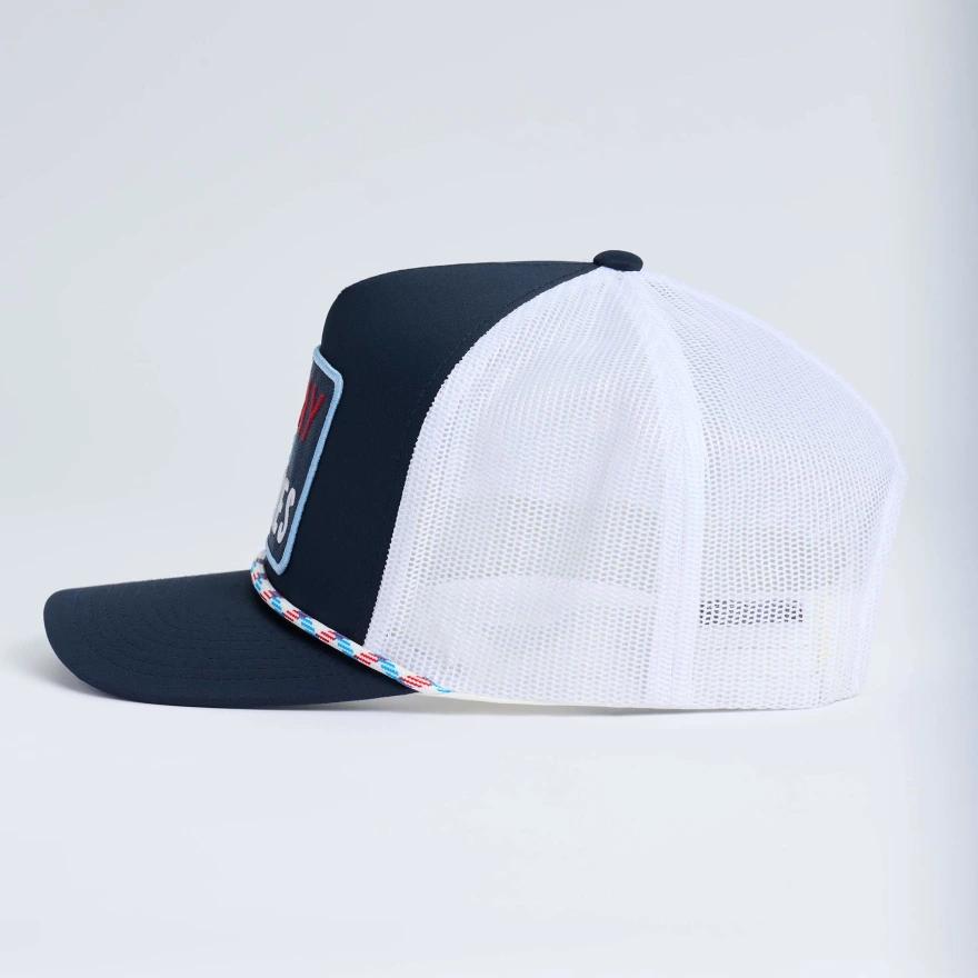 PRAY FOR BIRDIES RETRO MID TRUCKER HAT in TWILIGHT / RWB - Alternate Image 6