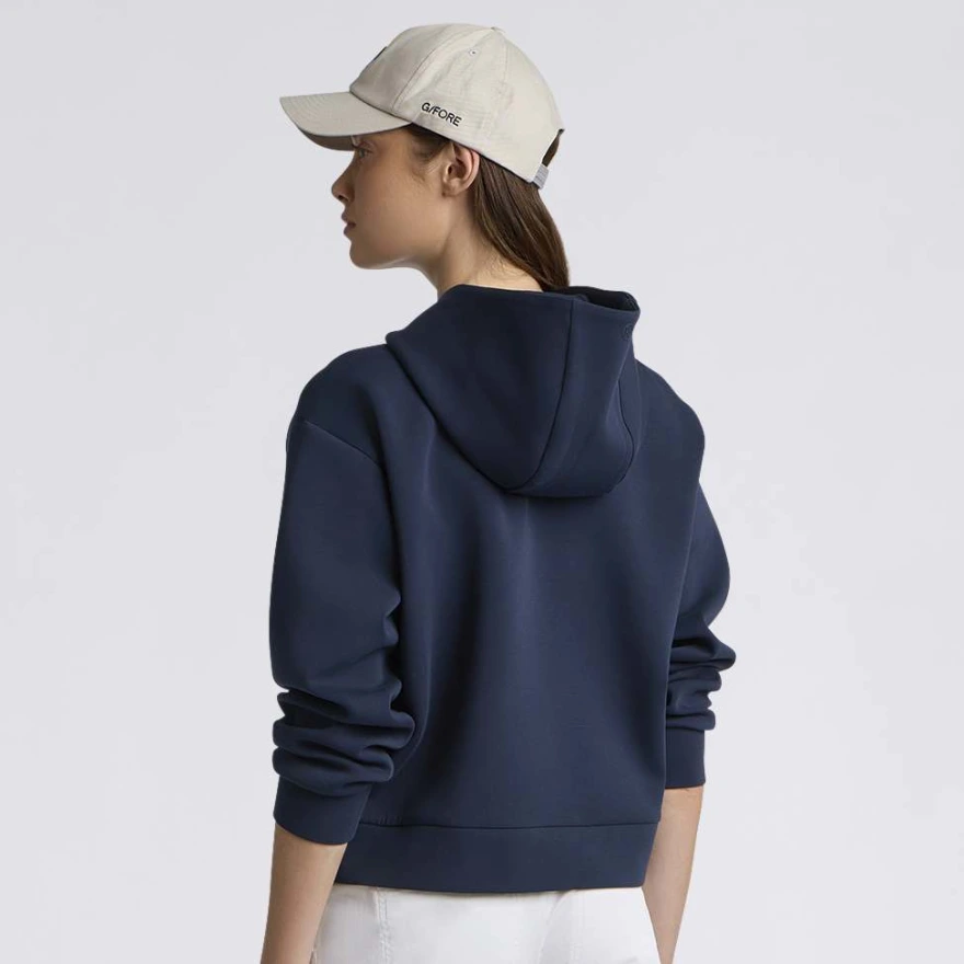 COTTON BLEND SCUBA HOODIE in Twilight - Alternate Image 3