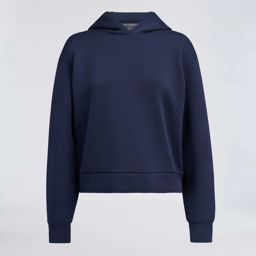 COTTON BLEND SCUBA HOODIE in Twilight