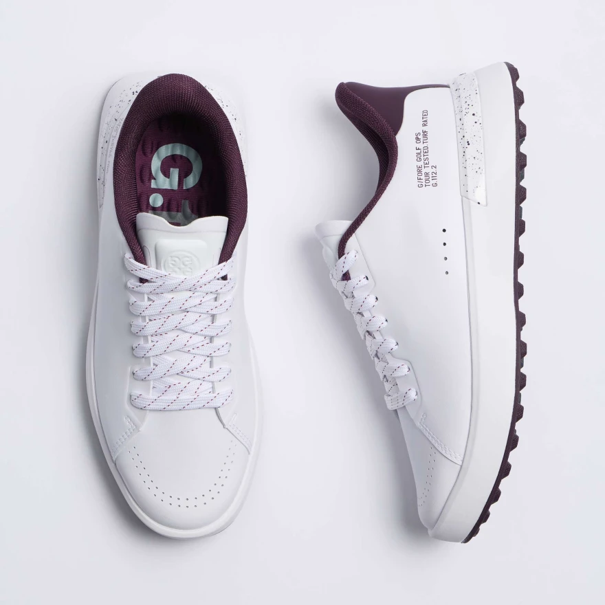 WOMEN'S G.112 GOLF SHOE in SNOW / DARK PLUM