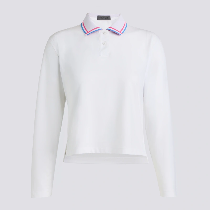 ALL PLAY RELAXED LONG SLEEVE POLO in Snow